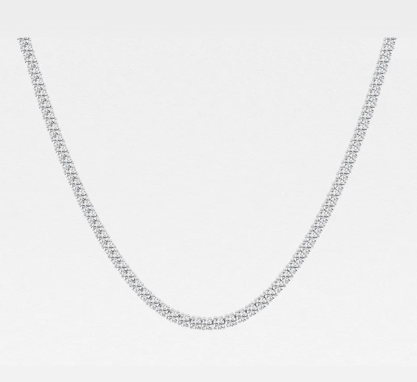 Slim Tennis Necklace in White Gold