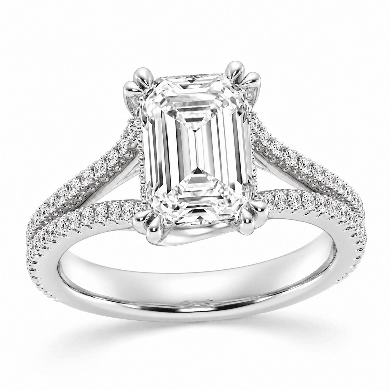 Emerald Split-Shank Ring